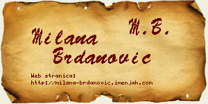 Milana Brdanović vizit kartica